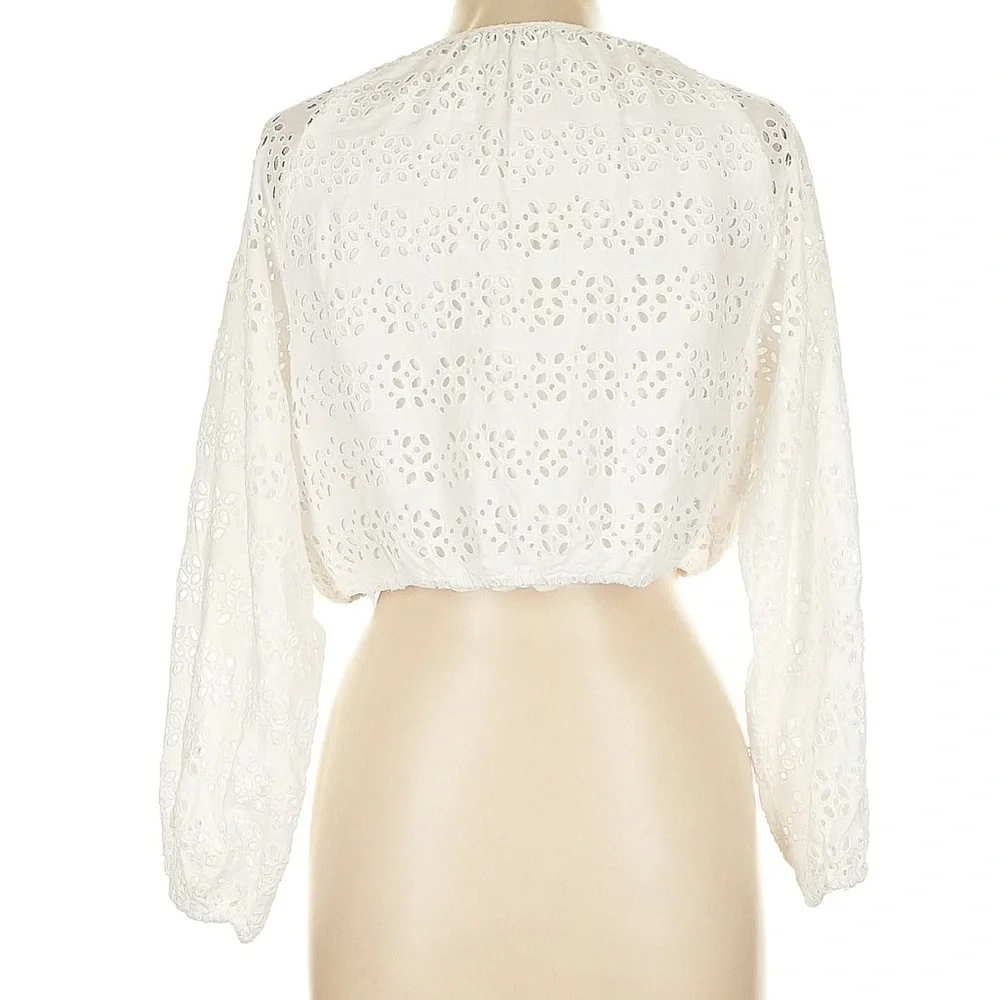 J. Crew White Eyelet Blouse